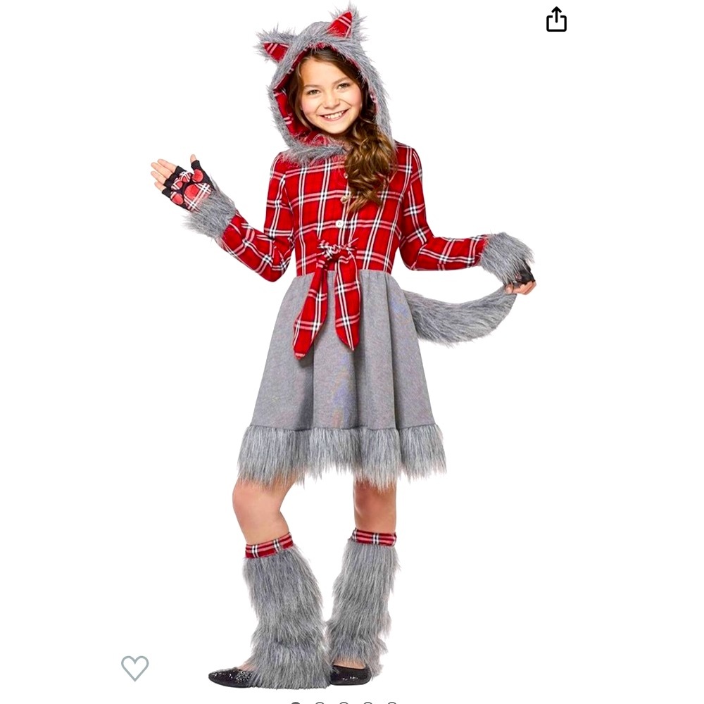 Girls Charming Wolf costume, never worn. Size 8/10.